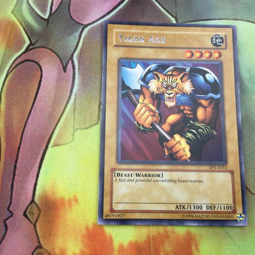 TP1-E012 Yugioh Tiger Axe! Rare! NM European Edition