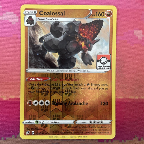 Pokemon Card Coalossal Pokemon League Rebel Clash Pokemon League 107/192 NM