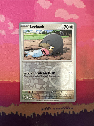 Pokemon Card Lechonk Paldean Fates Reverse Holo 071/091 NM