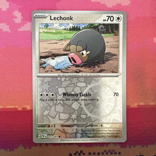 Pokemon Card Lechonk Paldean Fates Reverse Holo 071/091 NM