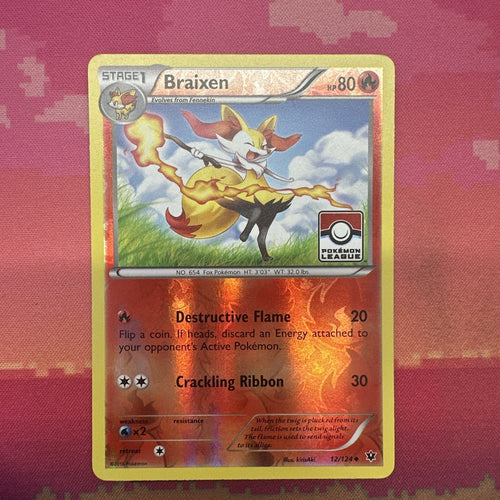 Pokemon Card Braixen Pokemon League Reverse Holo 12/124 Near Mint