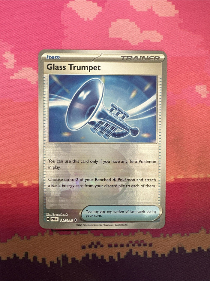 Pokemon Card Glass Trumpet Prismatic Evolutions Poke Ball Holo 110/131 NM C
