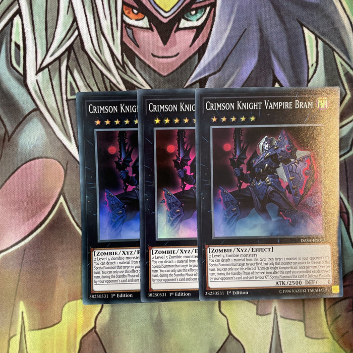 DASA-EN013 x3 Crimson Knight Vampire Bram Super Rare Excellent Condition Yugioh