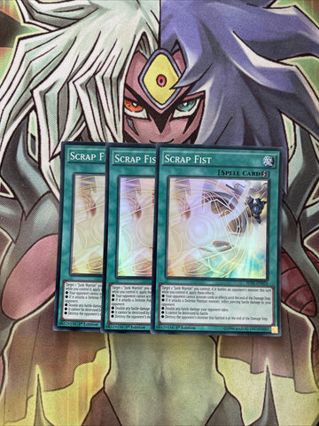 SDSE-EN024 x3 Scrap Fist Super Rare Excellent Condition Yugioh