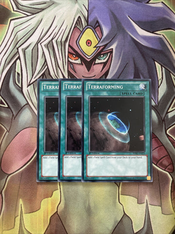 SDRE-EN025 x3 Terraforming Common Excellent Condition Yugioh