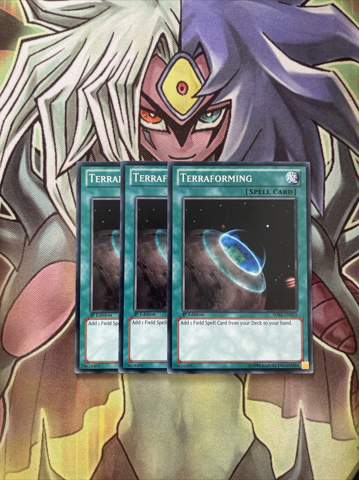 SDRE-EN025 x3 Terraforming Common Excellent Condition Yugioh