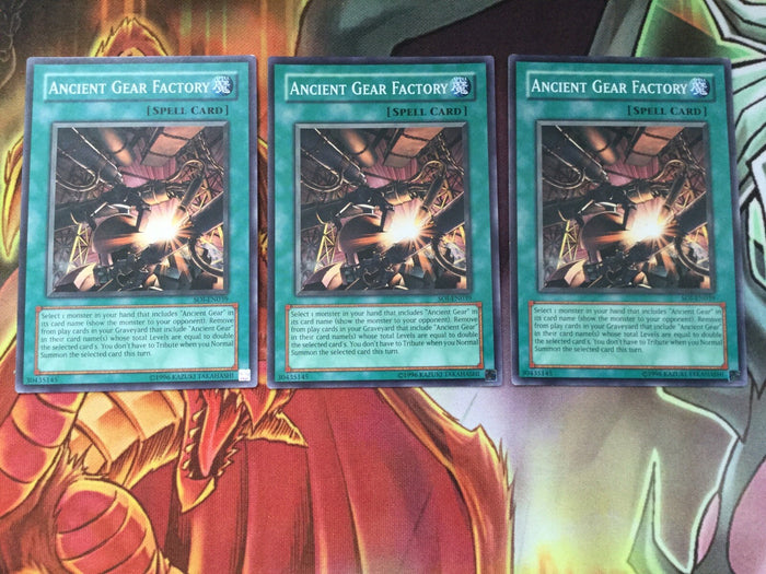 SOI-EN039 ANCIENT GEAR FACTORY - COMMON - UNLIMITED EDIT - Yugioh CARDS x3