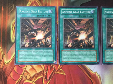 SOI-EN039 ANCIENT GEAR FACTORY - COMMON - UNLIMITED EDIT - Yugioh CARDS x3 (back)