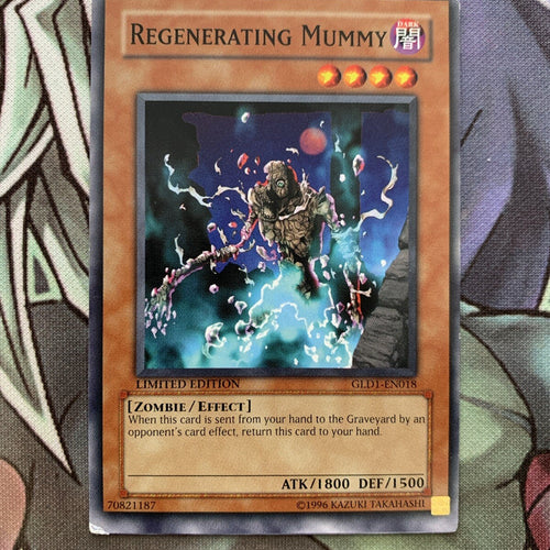 GLD1-EN018 Regenerating Mummy Miscut Limited Edition NM Yugioh Card