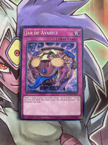 MP16-EN033 Jar Of Avarice Secret Rare 1st Edition NM Yugioh Card