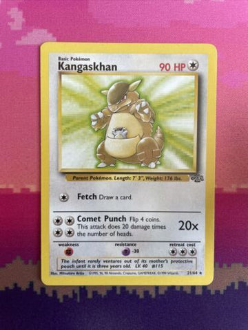 Pokemon Cards Kangaskhan Jungle Rare 21/64 NM