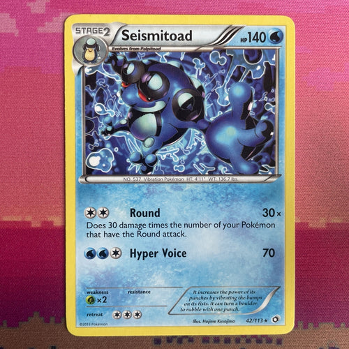 Pokemon Card Seismitoad Legendary Treasures Rare 42/113 NM