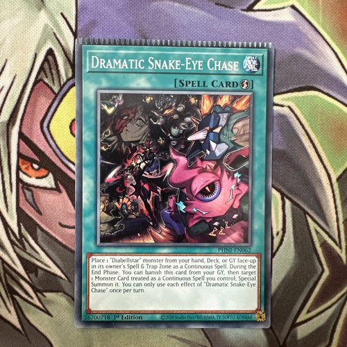 PHNI-EN062 Dramatic Snake-Eye Chase CRIMPED 1st Edition NM Yugioh Card