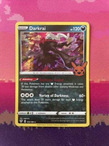 Pokemon Card Darkrai Darkness Ablaze Holo Rare 105/189 Trick Or Trade Near Mint