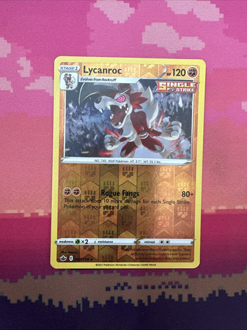 Pokemon Card Lycanroc Chilling Reign Reverse Holo Rare 087/198 NM