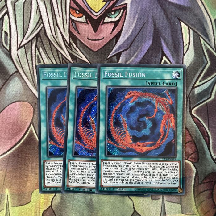 BLAR-EN011 x3 Fossil Fusion Secret Rare Excellent Condition Yugioh