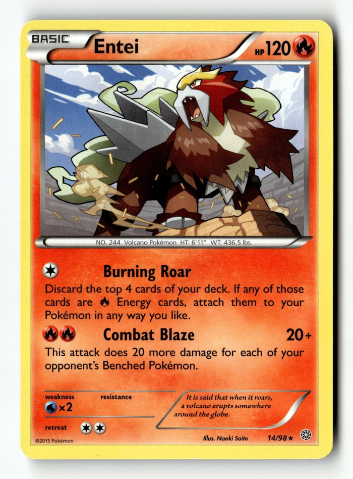 Pokemon Card Entei (14) LP XY - Ancient Origins 14/98