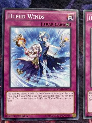 CORE-EN074 x3 Humid Winds Common Yugioh Card 1st Edition (back)