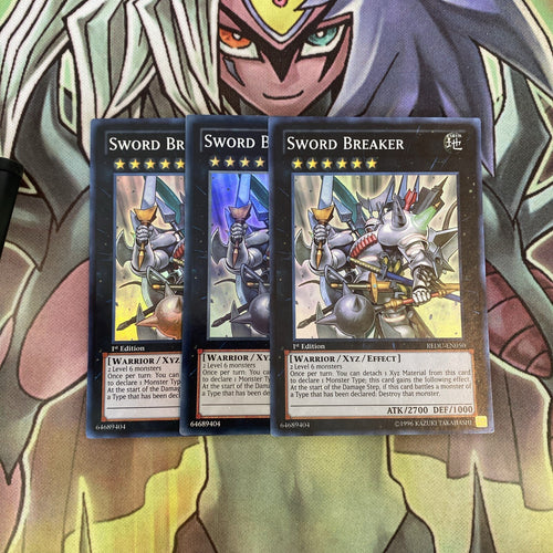 REDU-EN050 x3 Sword Breaker Super Rare Excellent Condition Yugioh
