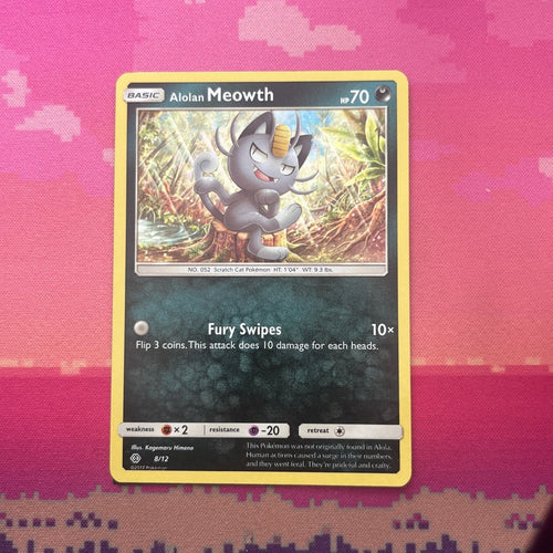 Pokemon Card Alolan Meowth McDonald's 2018 8/12 Holo Near Mint