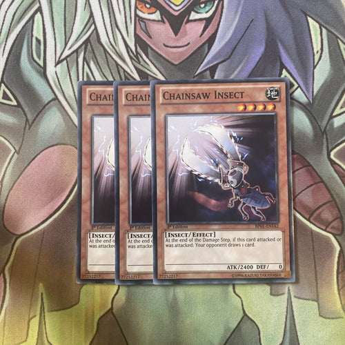 BP01-EN142 x3 Chainsaw Insect Common Excellent Condition Yugioh