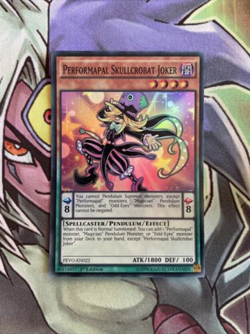 PEVO-EN022 Performapal Skullcrobat Joker Super Rare 1st Edition NM Yugioh Card