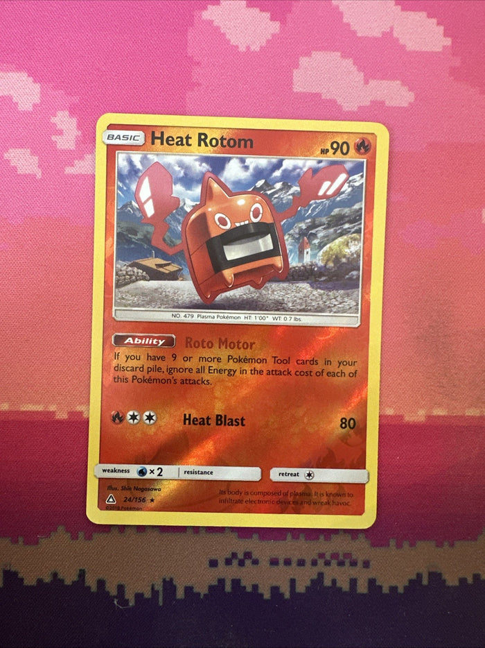 Pokemon Card Heat Rotom Ultra Prism Reverse Holo Rare 24/156 NM