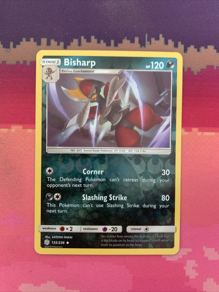 Pokemon Card Bisharp Cosmic Eclipse Reverse Holo 135/236 Near Mint