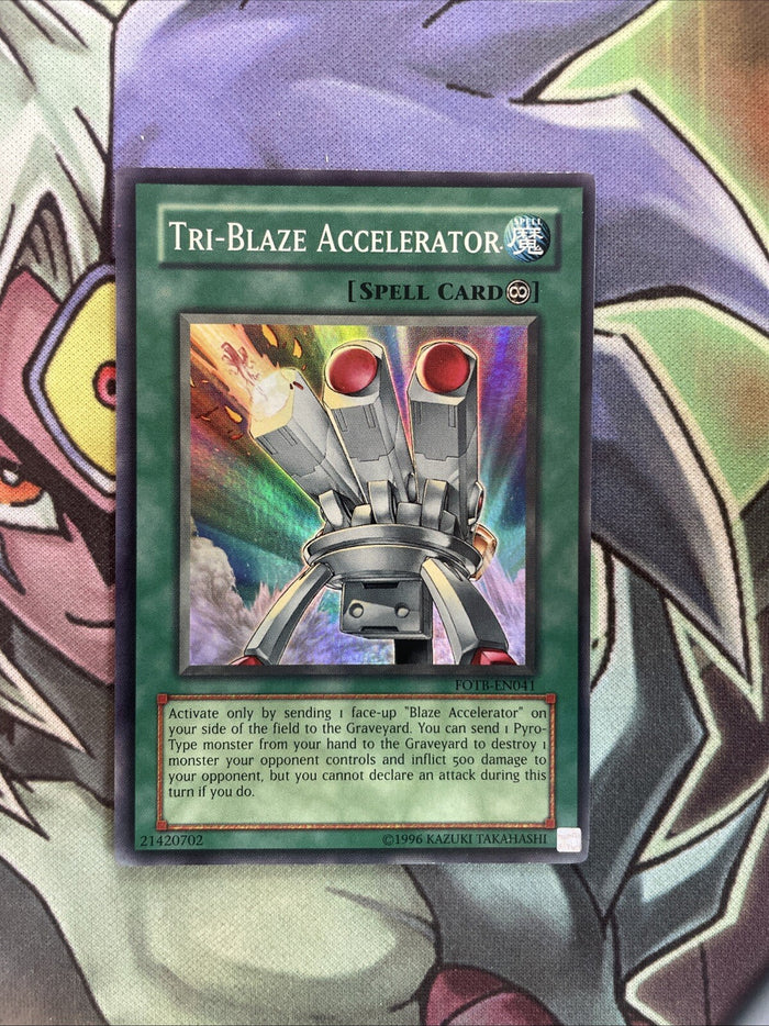 FOTB-EN041 Tri-Blaze Accelerator Super Rare Unlimited Edition NM Yugioh Card
