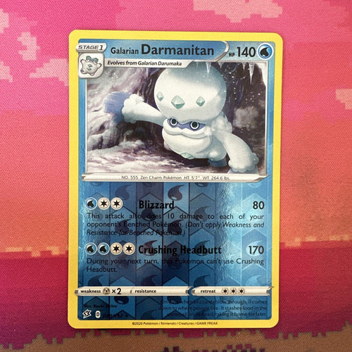 Pokemon Card Galarian Darmanitan Rebel Clash Reverse Holo Rare 048/192 NM