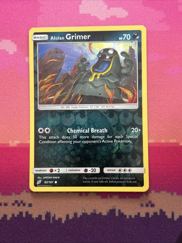 Pokemon Card Alolan Grimer Team Up Reverse Holo 83/181 Near Mint