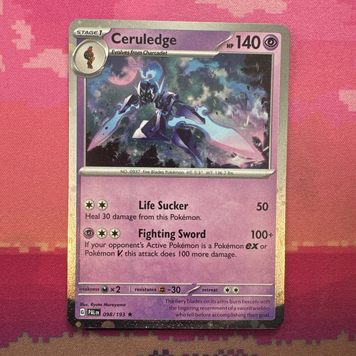 Pokemon Card Ceruledge Paldea Evolved Cosmo Holo Rare 098/193 NM