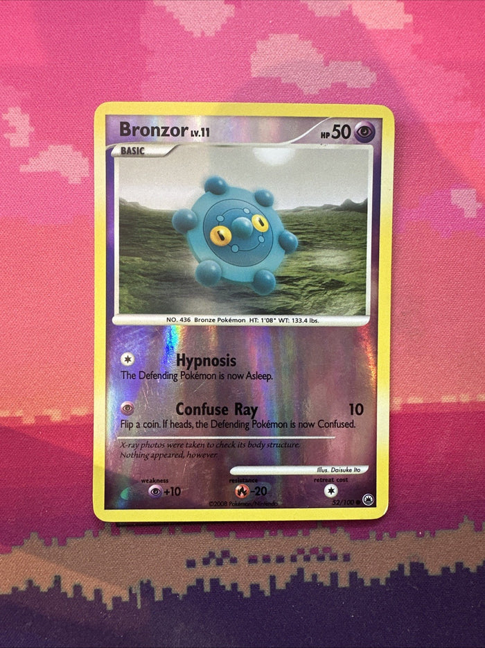 Pokemon Card Bronzor Stormfront Reverse Holo 52/100 Near Mint