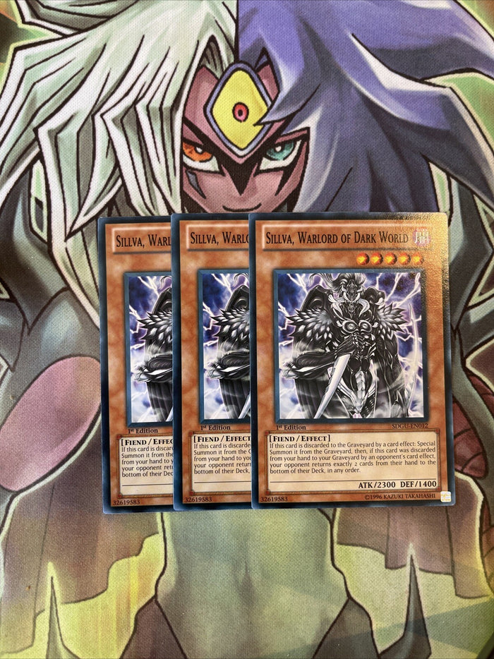 SDGU-EN012 x3 Silvia, Warlord of Dark World Common Excellent Condition Yugioh