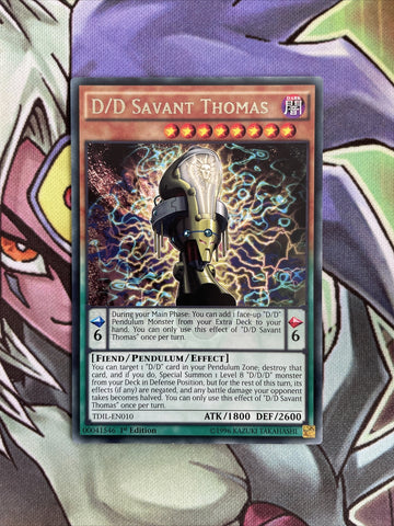 TDIL-EN010 D/D Savant Thomas Rare Rare 1st Edition NM Yugioh Card