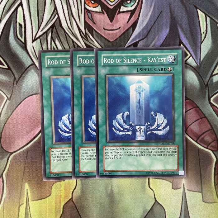 DR1-EN198 x3 Rod of Silence - Kay'est Common Excellent Condition Yugioh