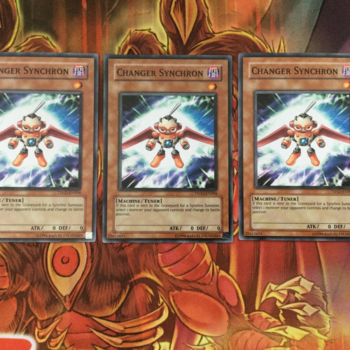TSHD-EN004 YUGIOH CHANGER SYNCHRON CARD x3