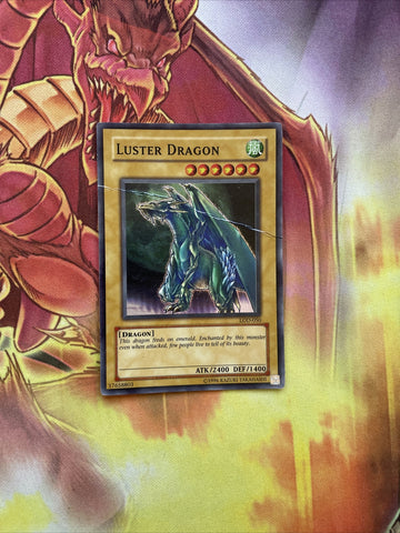 LOD 050 Yugioh - Luster Dragon - UNL Super Rare - heavy play