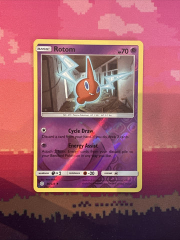 Pokemon Card Rotom Cosmic Eclipse Reverse Holo Uncommon 86/236 Near Mint