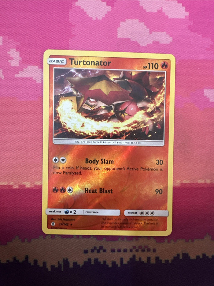 Pokemon Card Turtonator Guardians Rising Reverse Holo Rare 17/145 NM
