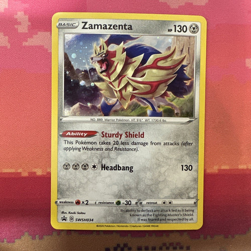 Pokemon Card Zamazenta SWSH034 Black Star Promo Holo Near Mint
