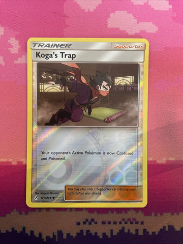 Pokemon Card Koga's Trap Unbroken Bonds Reverse Holo 177/214 Near Mint