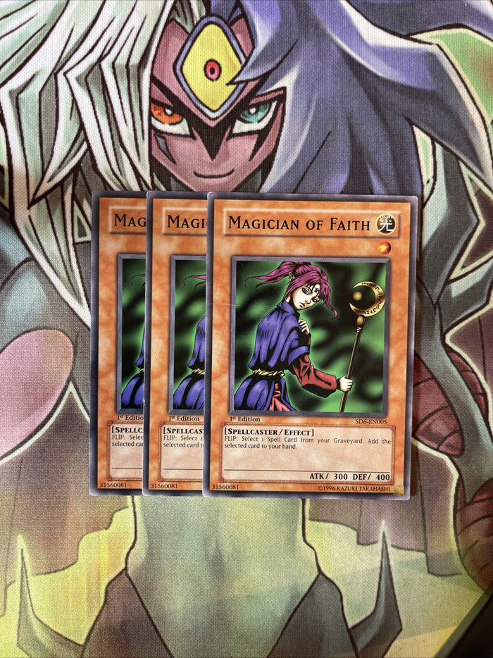 SD6-EN005 x3 Magician of Faith Common Excellent Condition Yugioh