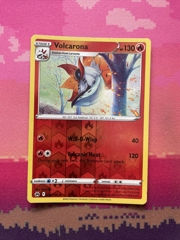 Pokemon Card Volcarona Crown Zenith Reverse Holo Rare 025/159 NM