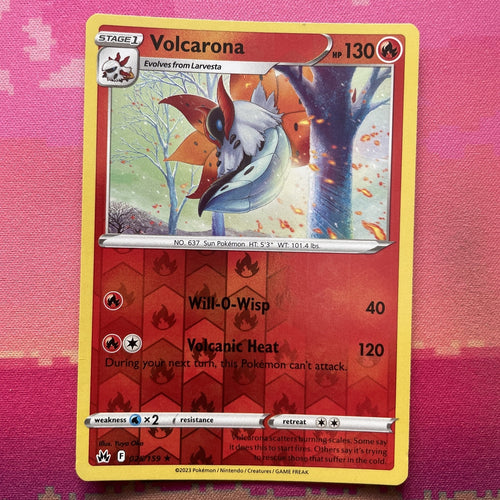 Pokemon Card Volcarona Crown Zenith Reverse Holo Rare 025/159 NM