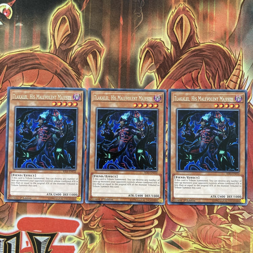 RIRA EN032 Yugioh cards x 3 Playset Rare Tlakalel His malevolent Majesty