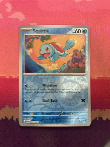 Pokemon Card Squirtle Scarlet & Violet 151 Cosmo Reverse COSTCO 007/165