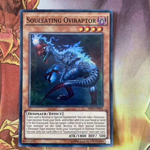 SR04-EN002 YUGIOH SOULEATING OVIRAPTOR SUPER RARE NEAR MINT