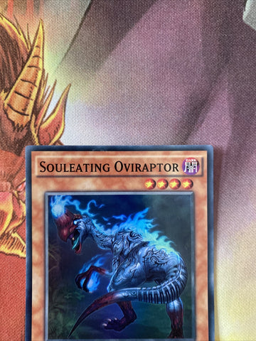 SR04-EN002 YUGIOH SOULEATING OVIRAPTOR SUPER RARE NEAR MINT (back)