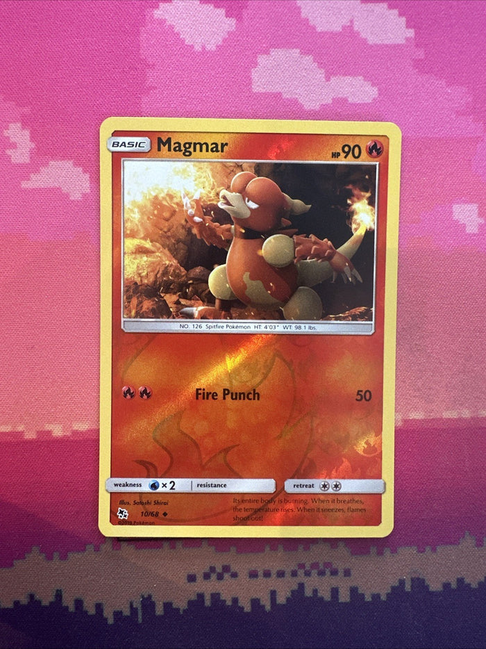 Pokemon Card Magmar Hidden Fates Reverse Holo 10/68 Near Mint